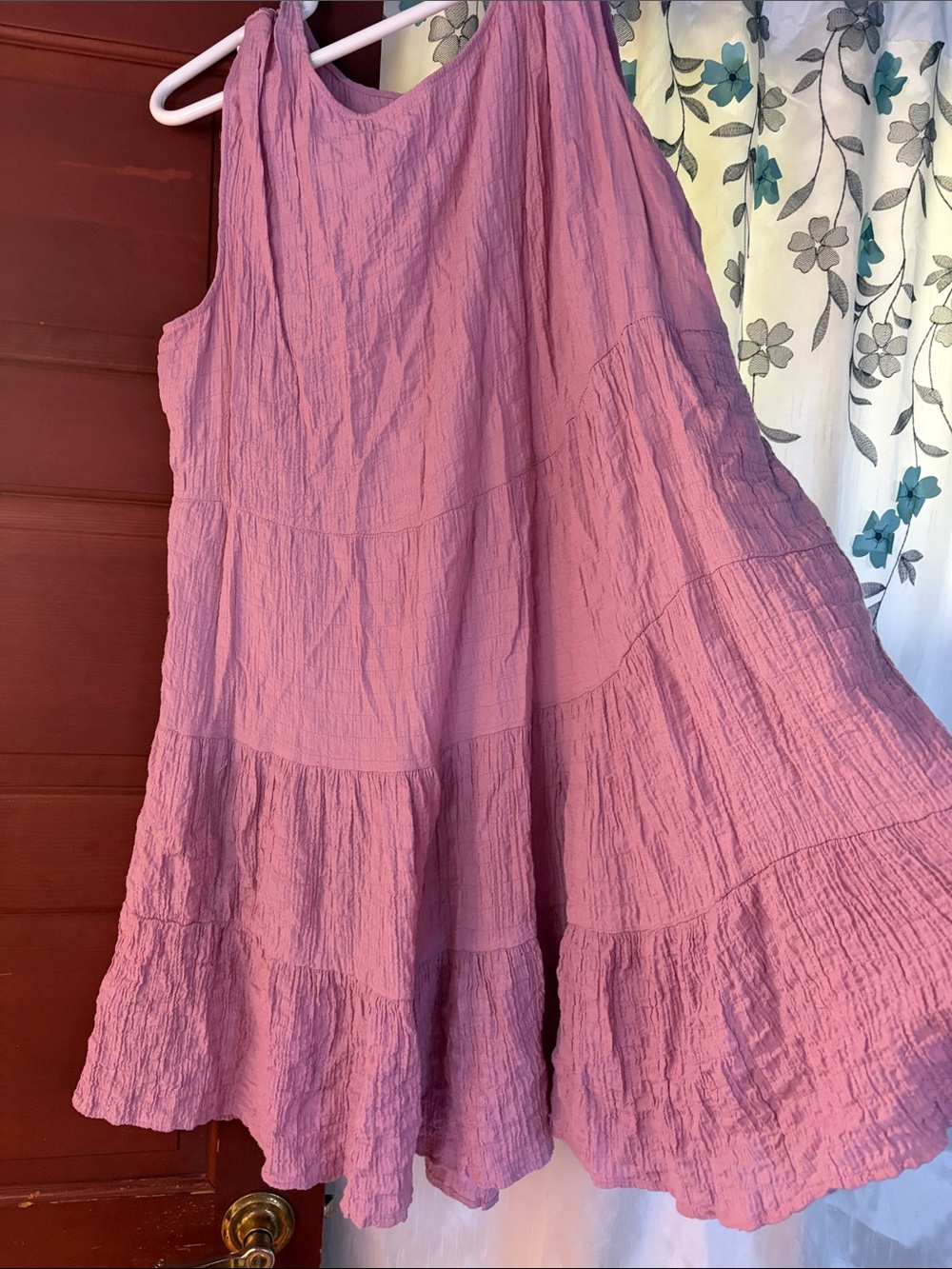 Sleeveless Tiered Pink Sundress